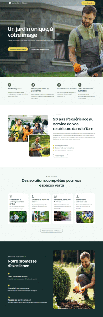 Site pour jardinier créé par le Studio Rémanences