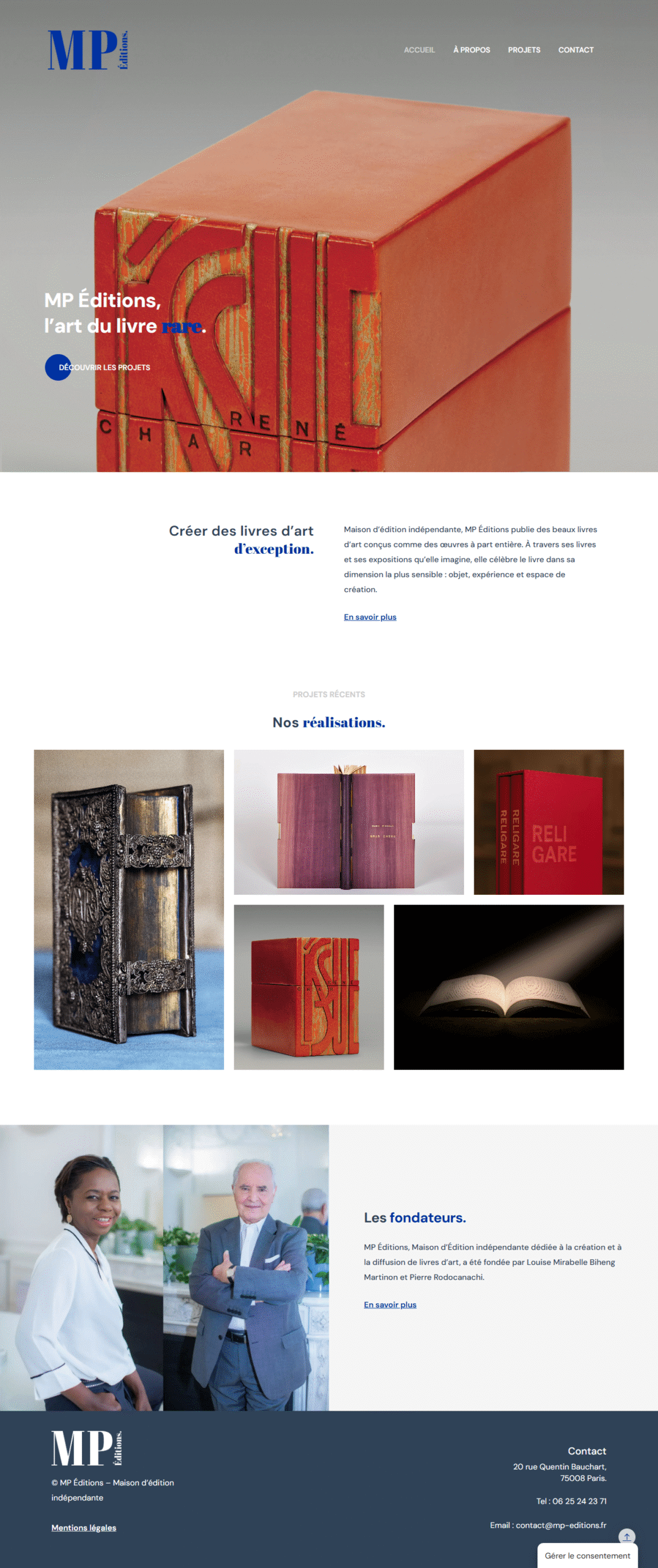 Site MP Editions réalisé par le Studio Rémanences